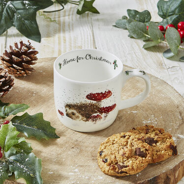 Wrendale Designs Home for Christmas Mug (hedgehog)